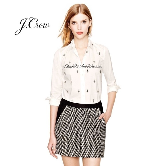 J.Crew Collection NWT jeweled cluster button down shirt *shop@iamwarrior - Picture 2 of 8